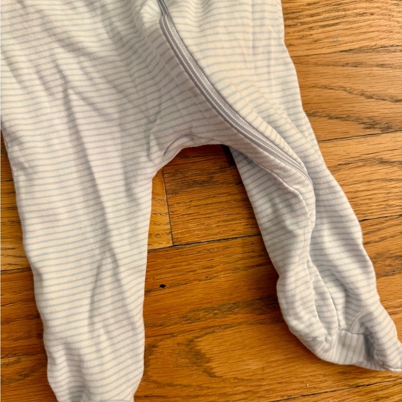 Sammy + Nat Blue and White Striped Footie - Picture 4 of 5